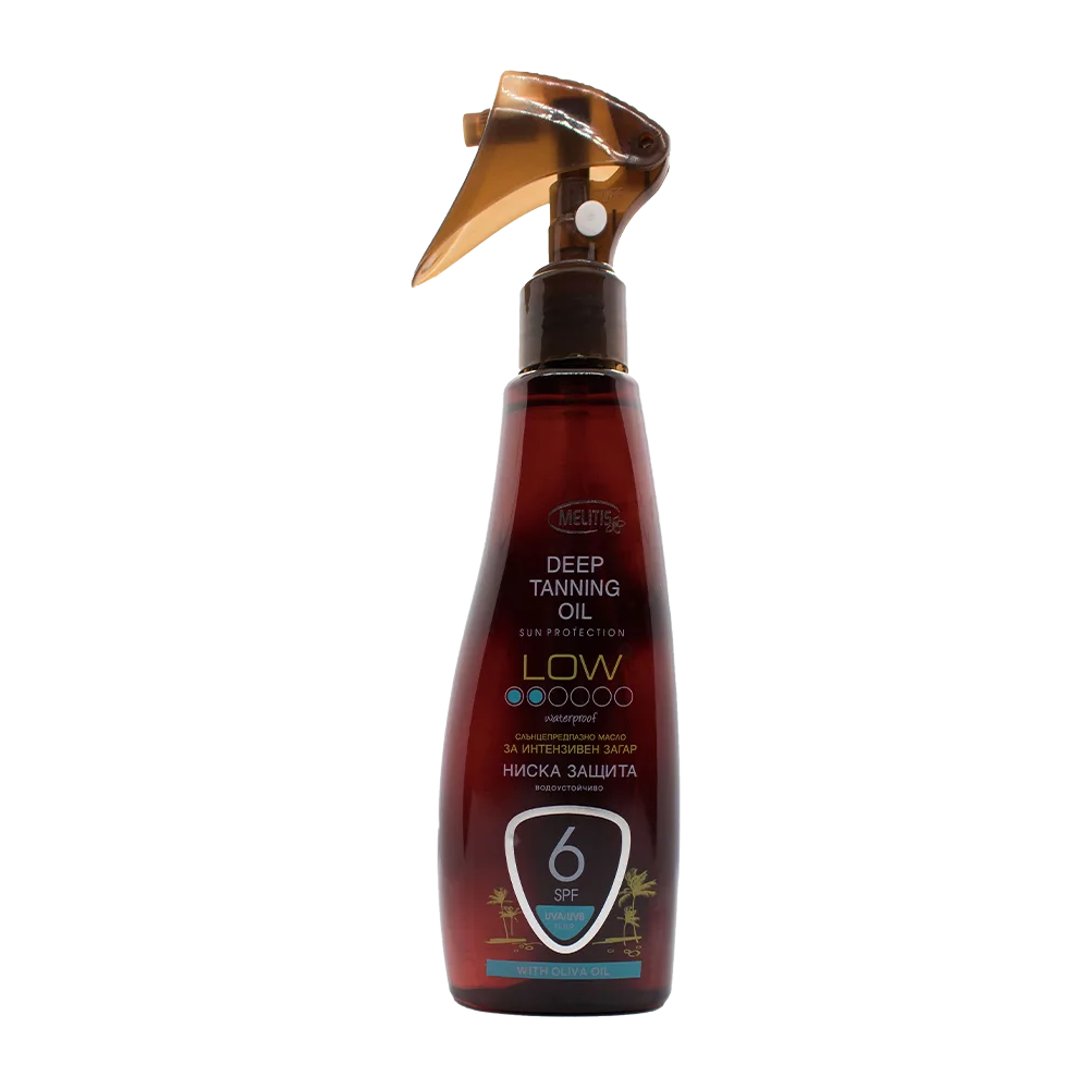 Масло за интензивен загар “Melitis” SPF6 с масло от маслина, жожоба и витамин Е 200 ml